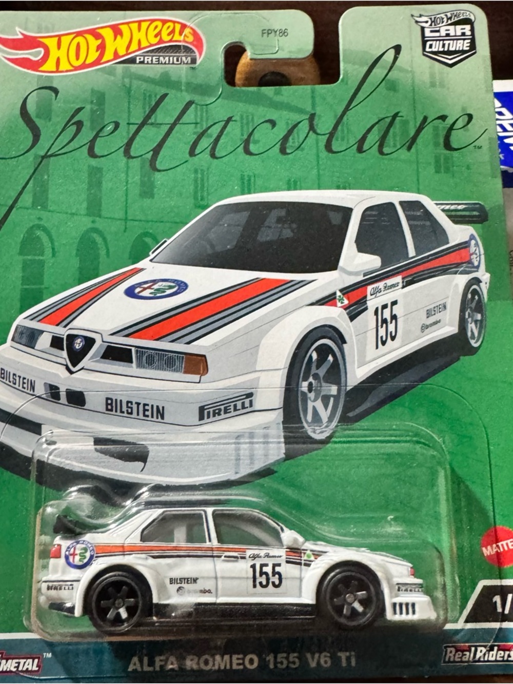 Hot Wheels Premium Alfa Romeo 155 V6 TI Toy Car - White